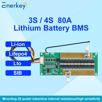 주문 Enerkey 표준 NMC/LFP/LTO/SIB BMS 3S 4S 10A-80A 최고 150A NTC 및 균형 셀 하드웨어 BMS 온라인 제조